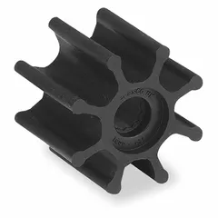 This JABSCO flexible impeller is made of neoprene and designed for dewatering and wastewater pump applications. It is commonly used in utility pumps for transferring water, sludge, or light slurry in industrial, agricultural, and marine settings.