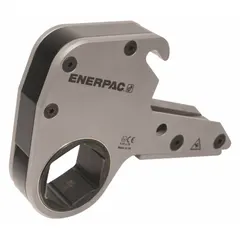 Interchangeable low-profile hexagon cassette from the HLP Series. Aluminum construction with hex drive. Delivers maximum torque of 10,252 N-m (7,562 ft-lb) with 80 mm max hex size. Used with hydraulic torque wrench drive units for bolting applications.
