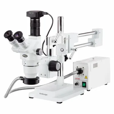 GLOBE SCIENTIFIC Microscope: Stereo, Trinocular, 2X to 225X, 100 mm, 225X - Stereo Microscopes