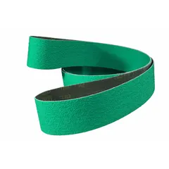 Zirconia alumina sanding belt on YF weight polyester backing. 80 grit. 6 in width, 48 in length. 20 belts per pack. For grinding and finishing all metals in metal fabrication, welding, and maintenance applications.
