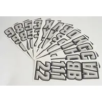Letter and Number Label Set: Gen Identification, 2 in Character Ht, Proprietary, Black/Silver, Vinyl (MPN GSIBLK500)