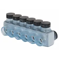 POLARIS Multitap Connector: 6 Port, Double-Sided Entry, 4 AWG – 500 kcmil Wire Size, Clear (MPN IPLD500-6CB)