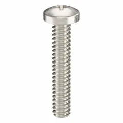Pan head machine screws with #4-40 thread, 5/8 in length, made from 18-8 stainless steel with plain finish. Phillips drive with #1 drive size. Supplied in a 50-pack. Suitable for general fastening applications in machinery, electronics, and assembly work.