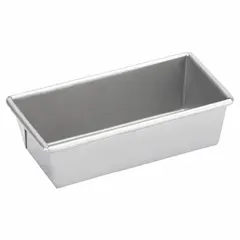 CHICAGO METALLIC Bread Pan: Aluminized Steel, 1 Slots, 4 in Overall Wd, 2 1/2 in Overall Dp, Silver (MPN 41065). Key specifications — Pan Style: Open Top Bread Pan; Brand: CHICAGO METALLIC; Color: Silver; Material: Aluminized Steel; NSF Certified: No; Number of Slots: 1.