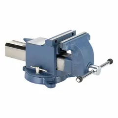This combination bench and pipe vise features a 6-inch jaw face width and a 5-1/2-inch maximum jaw opening. The covered, serrated steel jaws provide a secure grip on workpieces. Designed for bolt-down mounting, it is suited for clamping tasks in metalworking, assembly, and repair operations.