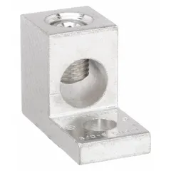 This tin-plated aluminum mechanical panelboard lug is designed for terminating one wire in panelboard applications. It accepts wire sizes from 6 AWG to 3/0 AWG, providing a secure connection for electrical distribution equipment.