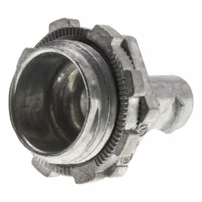 BRIDGEPORT Screw-In Connector: Zinc, 3/8 in Trade Size - Straight Connectors - Snap-In Style