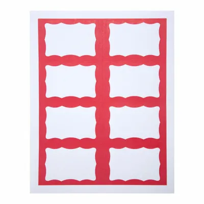ID BAU 67652 Adhesive ID Badge, Paper, Red, 2 3/8 x 3 3/8 in, 200 Pack - Adhesive ID Badges