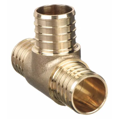 ZURN QQT888GX Brass Crimp-On Barbed Tube Fitting Tee - Crimp-On Brass Barbed Tube Fittings
