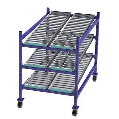UNEX FLOW CELL Roller Track Bolted Mobile Flow Rack - Roller Track Bolted Mobile Flow Racks