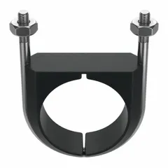 Plain-type vibration dampening U-bolt with 1/2"-13 thread size, designed for 4-inch pipe. Inside height of 5 1/2 inches. Used to secure piping while reducing vibration and noise in industrial support systems.