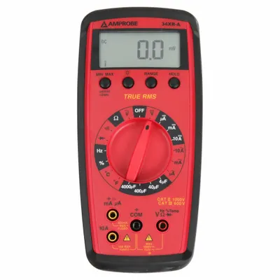 AMPROBE Digital Multimeter: TRMS, CAT II 1000V/CAT III 600V - Standard Feature Multimeters