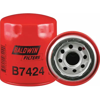 BALDWIN FILTERS Oil Filter: B7424, 1-12 Thread Size, 4 7/16 in Overall Ht - Spin-On Oil Filters