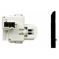 This lid switch kit is a replacement part for washing machines. It detects when the lid is closed, enabling safe machine operation. Suitable for use in Whirlpool brand washing machines and dryers.