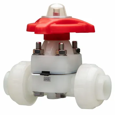 ASAHI Diaphragm Valve: 3/4 in, PVDF, 2-Way, IPS x Socket, 150 psi Max Pressure (CWP) - PVDF Diaphragm Valves for Chemicals