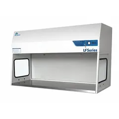 This standard clean bench provides a HEPA-filtered ISO Class 5 work zone for non-hazardous particle-sensitive tasks. Fully assembled with blower and work surface included; base/stand required but not included. Overall dimensions: 6 1/8 ft width, 29 1/2 in depth, 42 7/8 in height.
