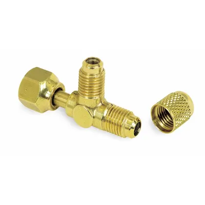 JB INDUSTRIES Access Valve Tee: Access 1/4 in Male SAE, Line 1/4 in SAE Male, Swivel - Multi-Connection Access Valves
