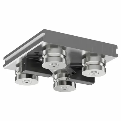 HEPCOMOTION Carriage: For 25 mm Rail Wd, Roller, GV3 Std Carriage, 28.1 mm Carriage Ht - HepcoMotion GV3 Roller Carriages