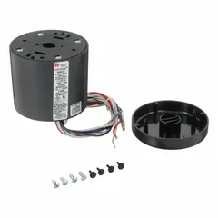 Mounting base for LSL series modular tower lights. Black housing includes a 15 W lamp. Overall height 4 in, diameter 3 3/8 in. Used to mount tower light modules in industrial signaling applications.