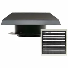 Roof-mount whole house fan with 22-inch blade, delivering up to 3,543 cfm and covering up to 2,831 sq ft. Features a high-efficiency motor, three speeds, and speed controllability for high-static-pressure applications. Operates on 115V AC single phase (nameplate 120V AC) with quiet design. Suitable for ventilating living spaces by exhausting hot air through the roof.