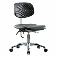 ESD Chair: Polyurethane, Armless, Ht Range 17 1/2 in to 22 3/4 in, 16 in Seat Wd, 17 in Seat Dp (MPN BR-ESD-PDHCH-CR-T0-A0-EC)
