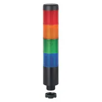 WERMA Tower Light Assembly: 4 Tier, Blue/Green/Red/Yellow, Sounder Tier Included, 209 mm Overall Ht (MPN 69915075)