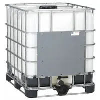 APPROVED VENDOR IBC Tote: 39 1/4 in x 45 1/2 in x 47 1/4 in x 47 1/4 in, GC275, 2 in Drain, 1 Valves