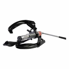 This 30-ton capacity ram puller set includes a self-contained hand pump and attachments for pulling gears, bearings, and pulleys from shafts. The cylinder has a nominal capacity of 30 tons. Suitable for heavy-duty pulling tasks in industrial maintenance and repair.