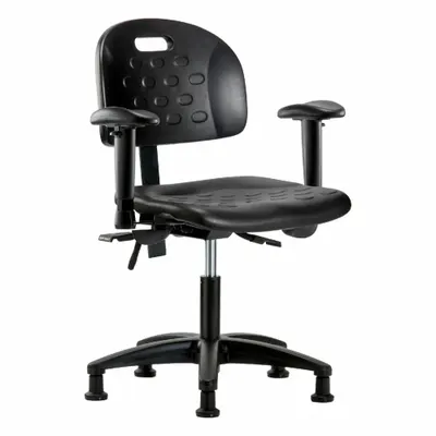 OEM Ergonomic Chair: Polyurethane, Arms Included, Ht Range 17 1/4 in to 22 1/2 in - Polyurethane Lab Chairs