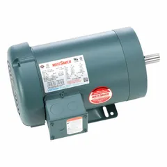 Totally enclosed fan-cooled (TEFC) 3-phase AC motor with C-face and rigid base mounting. Rated 2 hp at 3490 RPM (60 Hz), 230/460V AC, 2.4 A full load current. Suitable for continuous-duty industrial applications such as pumps, fans, conveyors, and compressors in non-hazardous environments.
