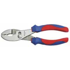 General purpose slip-joint pliers with a 1 1/4 in jaw length and 6 1/2 in overall length. The adjustable joint provides a 3 in maximum jaw opening for gripping, turning, and clamping tasks. Deluxe cushion grip reduces hand fatigue during extended use.