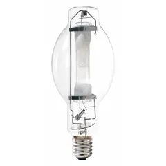 This 1000-watt metal halide lamp features a BT37 shape and Mogul Screw (E39) base, operating at 263V with a 4000K color temperature. It is designed for high-output lighting in industrial and commercial settings such as warehouses, factories, and sports arenas. The lamp supports universal burning orientation for flexible installation.