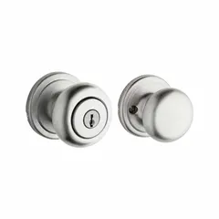 This classroom security knob lockset features a chrome finish and rose-style design. It is intended for use on interior doors in educational settings, allowing quick locking from inside the room without leaving. The lockset is suitable for applications requiring enhanced security and ease of operation.