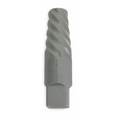 This spiral-flute extractor is designed for removing broken screws and bolts. Size #9 with a capacity range of 1-3/4 in to 2-1/8 in. Suitable for use in automotive repair, machinery maintenance, and general industrial applications.