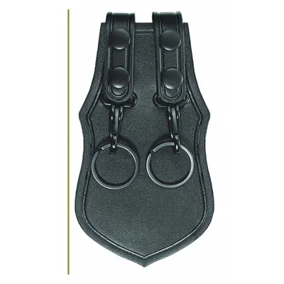 AIRTEK Key Holder: Black, Leather, Plain, 5 in x 115 mm, Snap Closure - Key Holders & Pouches