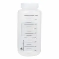 APPROVED VENDOR Graduated Bottle: Polypropylene, 1 L, 32 fl oz, Closure Included, Colorless, Unlined (MPN 33703)