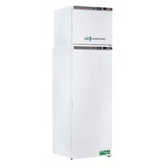 General purpose lab refrigerator-freezer with 10.5 cu ft refrigerator capacity and two swing solid doors. Right door hinge configuration. Suitable for cold storage of temperature-sensitive reagents, media, and biological samples in laboratory environments.