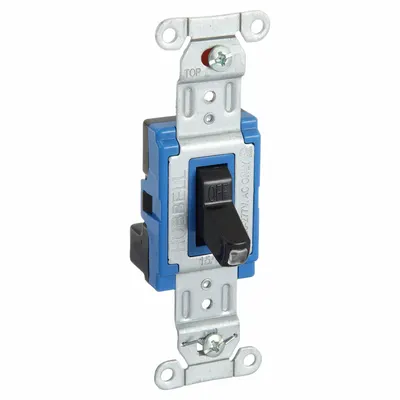 HUBBELL Wall Switch: Toggle Switch, Single Pole, Maintained, Black, 120/277V AC - Toggle Wall Switches