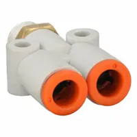 SMC Push-Fit Wye Fitting: 1/2 in OD x 1/2 in OD x 3/8 in Pipe x 1/2 in Pipe Size, White (MPN KQ2U13-03AS)