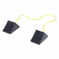 Wheel Chock: Rubber, 8 1/8 in Overall Lg, 5 in Overall Wd, 4 1/8 in Overall Ht, 2 Chocks, Black (MPN RWC-2-PR)