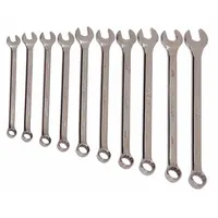ABILITY ONE Combination Wrench Set: Alloy Steel, Chrome, 11 Tools, 7.5° Head Offset Angle, Offset (MPN 5120-01-645-3128)