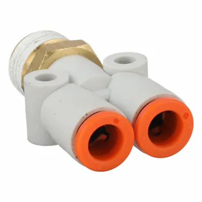 SMC KQ2U07-02AS Push-Fit Wye Fitting - Polybutylene & Brass Tube Fittings