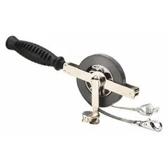 This 50 ft steel tape is used for innage (liquid remaining) gauging of light liquids such as oil in tanks. It features SAE inch graduations, a swivel snap tip, and a grounding strap for safe measurement. The plumb bob must be ordered separately.