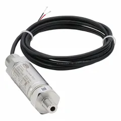 Gauge pressure transmitter with 4 to 20 mA output, range -14 to 250 psi, proof pressure 369.8 psi. Stainless steel construction, 1/2 in NPT conduit with cable, IP67 protection. Accuracy ±0.20% of full scale. Certified Class I, Div 1, Groups A, B, C, D for hazardous locations. Suitable for monitoring pressure in industrial environments requiring intrinsically safe equipment.