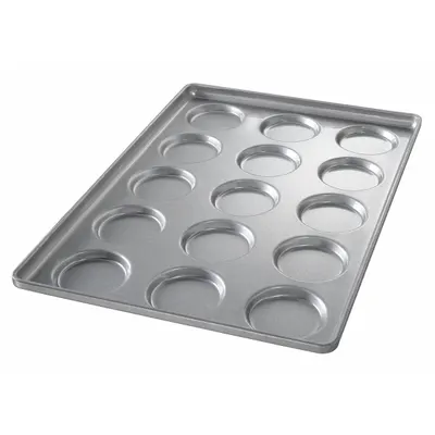 CHICAGO METALLIC 15-Slot Hamburger Bun Pan, Aluminized Steel, 1 1/2 in Depth - Bun & Roll Pans