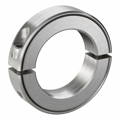 RULAND MANUFACTURING Shaft Collar: 2-Piece, Inch, Round, Clamp-On, 1 15/16 in Bore Dia - Stainless Steel Shaft Collars