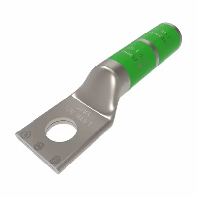 BURNDY Compression Lug: 3/8 in Stud Size, 1 AWG – 1 AWG For Wire Sizes, Stranded Wire Type - One-Hole Compression Lugs