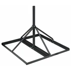 Standard-duty, non-penetrating roof mount designed for installing antennas and satellite dishes. Accommodates a 60-inch high mast with a 1.25-inch outer diameter. Provides a secure platform on flat roofs without roof penetration.