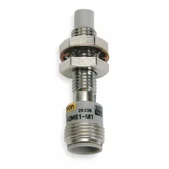 Shielded M12 cylindrical inductive proximity sensor with built-in connector. Two-wire AC model rated 20-264V AC. Suitable for non-contact detection of metal objects in industrial automation applications such as conveyor systems, packaging machinery, and material handling.