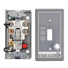Enclosed non-reversing manual motor starter with thermal overload protection. Rated 16 A, 2 poles, operated by a toggle switch. Requires one thermal unit (not included). Suitable for on/off control and overload protection of motors in applications such as pumps, conveyors, and machine tools.